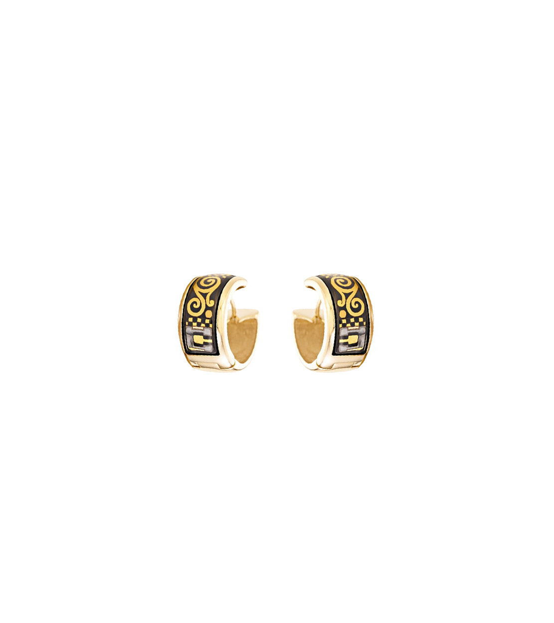 Earrings decorated with 18 carat gold - Black, Gold & Silver