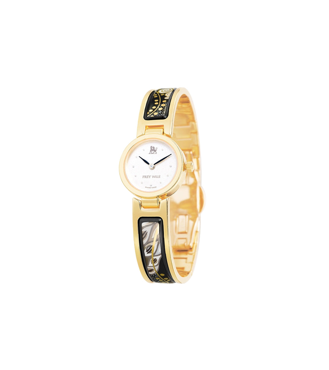 Montre Piccadilly circus décoré à l'or 24 carats - Noir, Or & Argent
