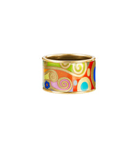 Bague Diva décoré à l'or 24 carats - Rouge, Vert & Or