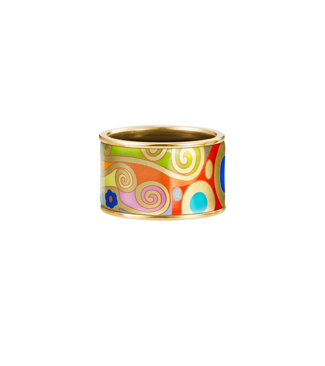 Bague Diva décoré à l'or 24 carats - Rouge, Vert & Or