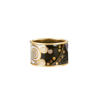 Bague Diva en émail et décoré à l'or - Noir & or & argent