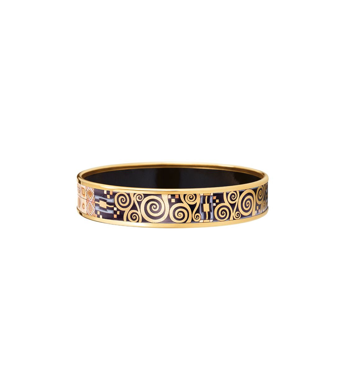 Bracelet Miss en émail et décoré à l'or - Noir & or & argent
