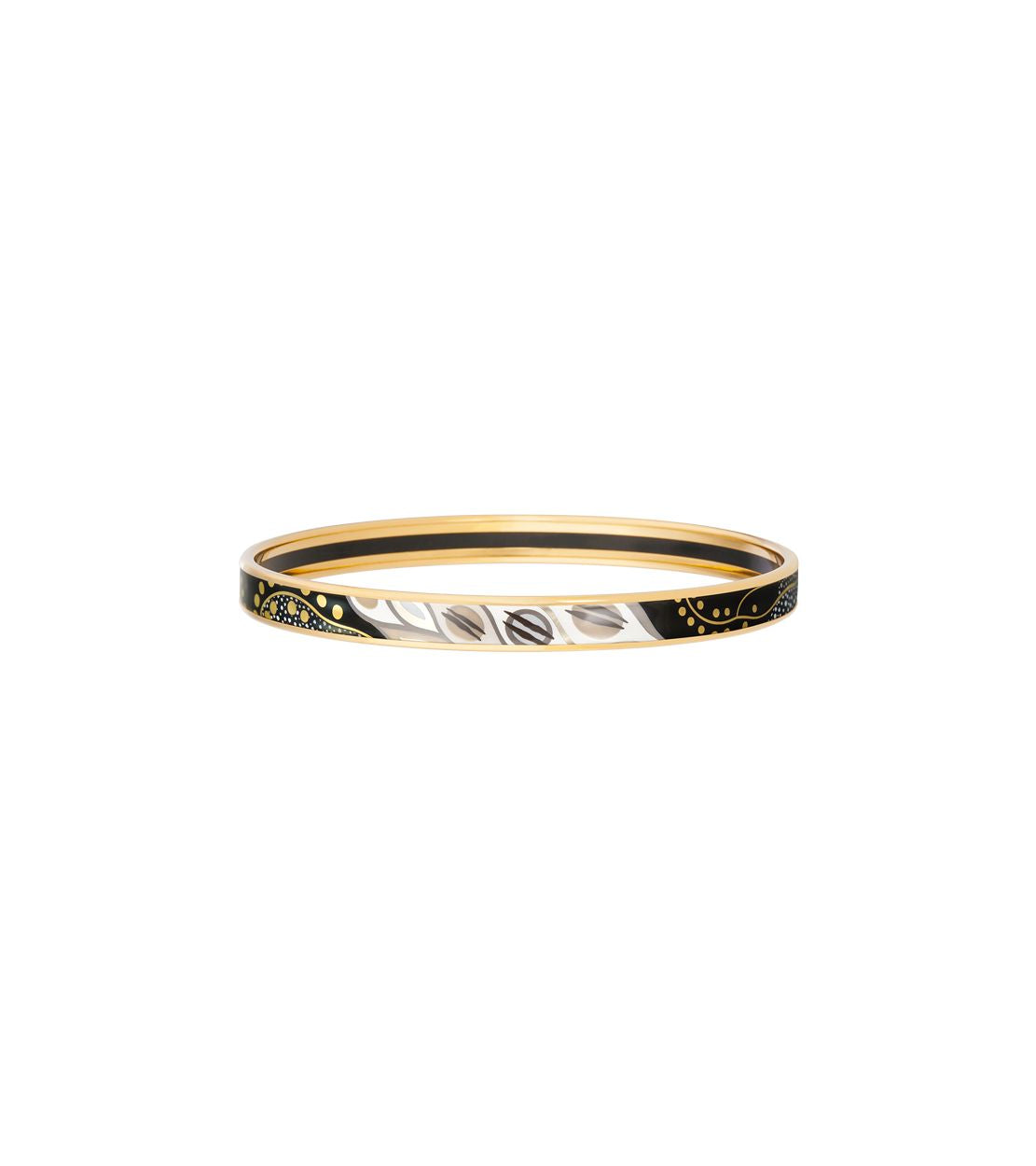 Bracelet Ultra en émail et décoré à l'or - Noir & or & argent