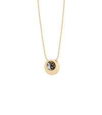 Collier Cabochon en émail et décoré à l'or - Noir & or & argent