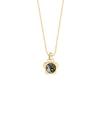 Collier Victoria's flower en émail et décoré à l'or - Noir & or & argent