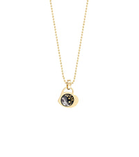 Collier Victoria's heart en émail et décoré à l'or - Noir & or & argent