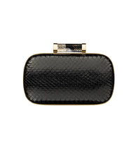 Sac Soirée milanaise en cuir et plaqué or - Noir & or & argent