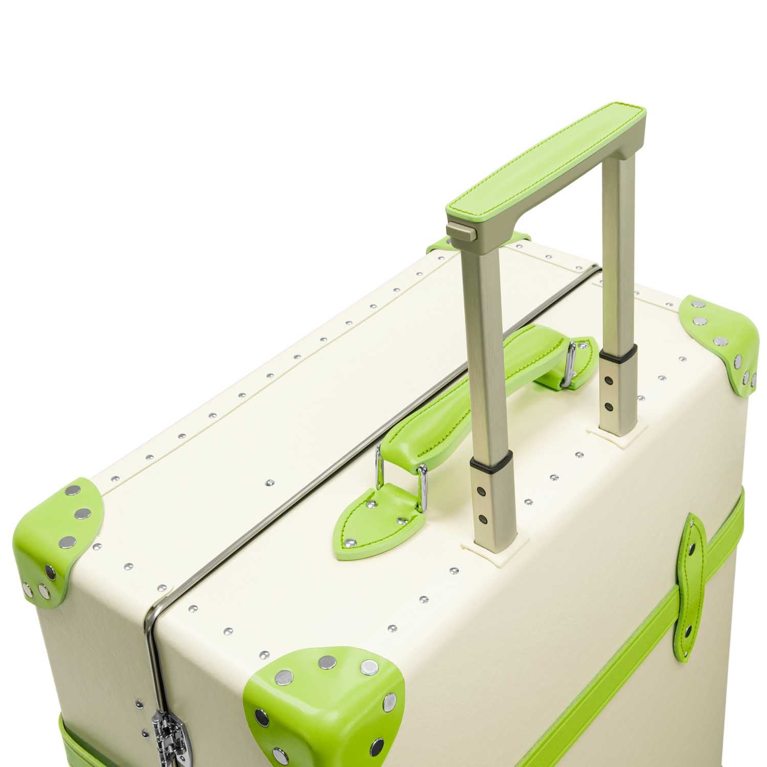 Grande valise soute Centenary 4 roues - Ivoire & Vert & Chrome