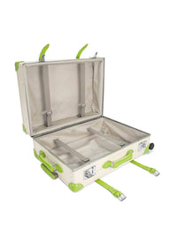 Grande valise soute Centenary 4 roues - Ivoire & Vert & Chrome