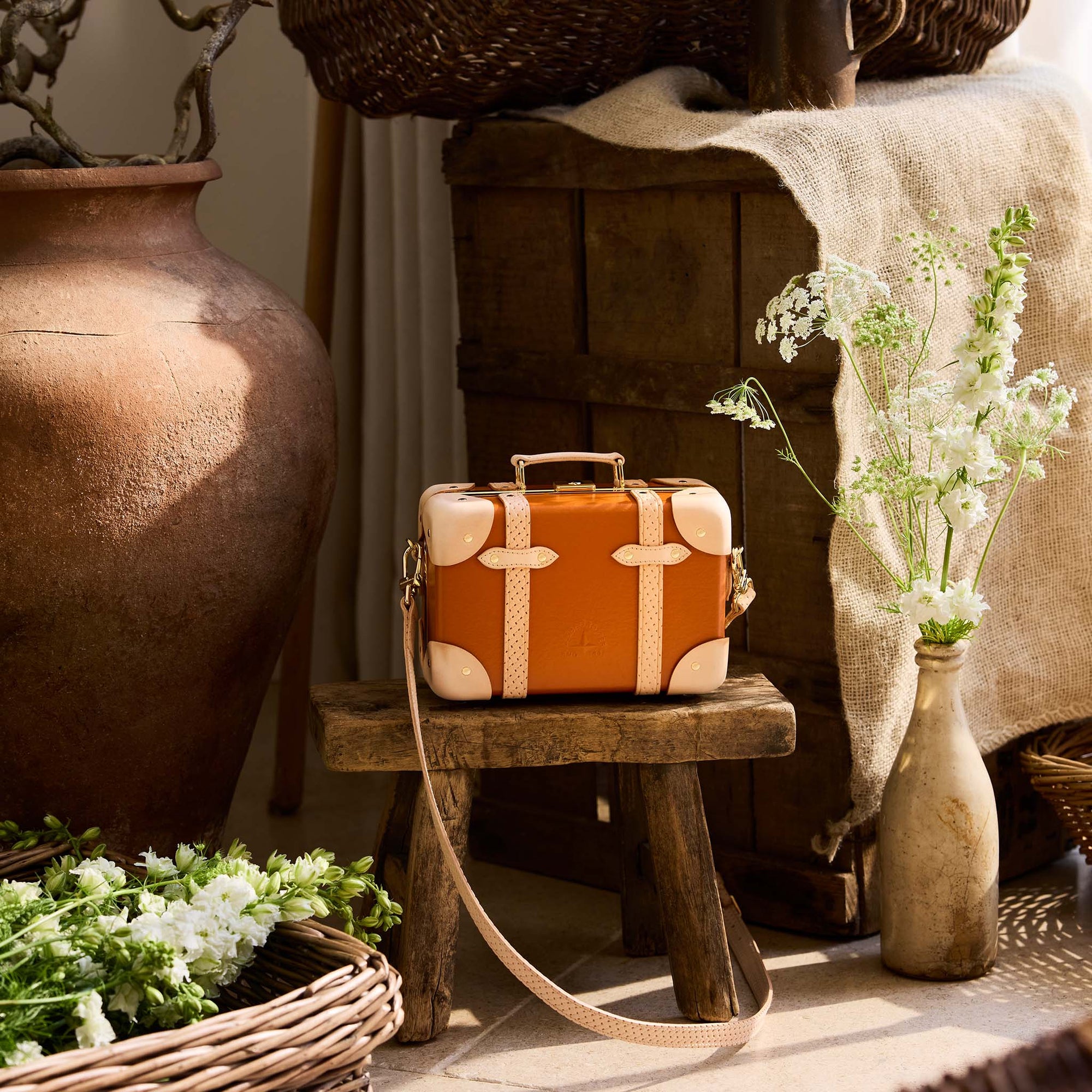 Sac à bandoulière Micro Case Cotswolds - Orange & Naturel & Or
