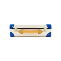 Petit porte-documents Palm Springs - Ivoire & Cobalt & Or