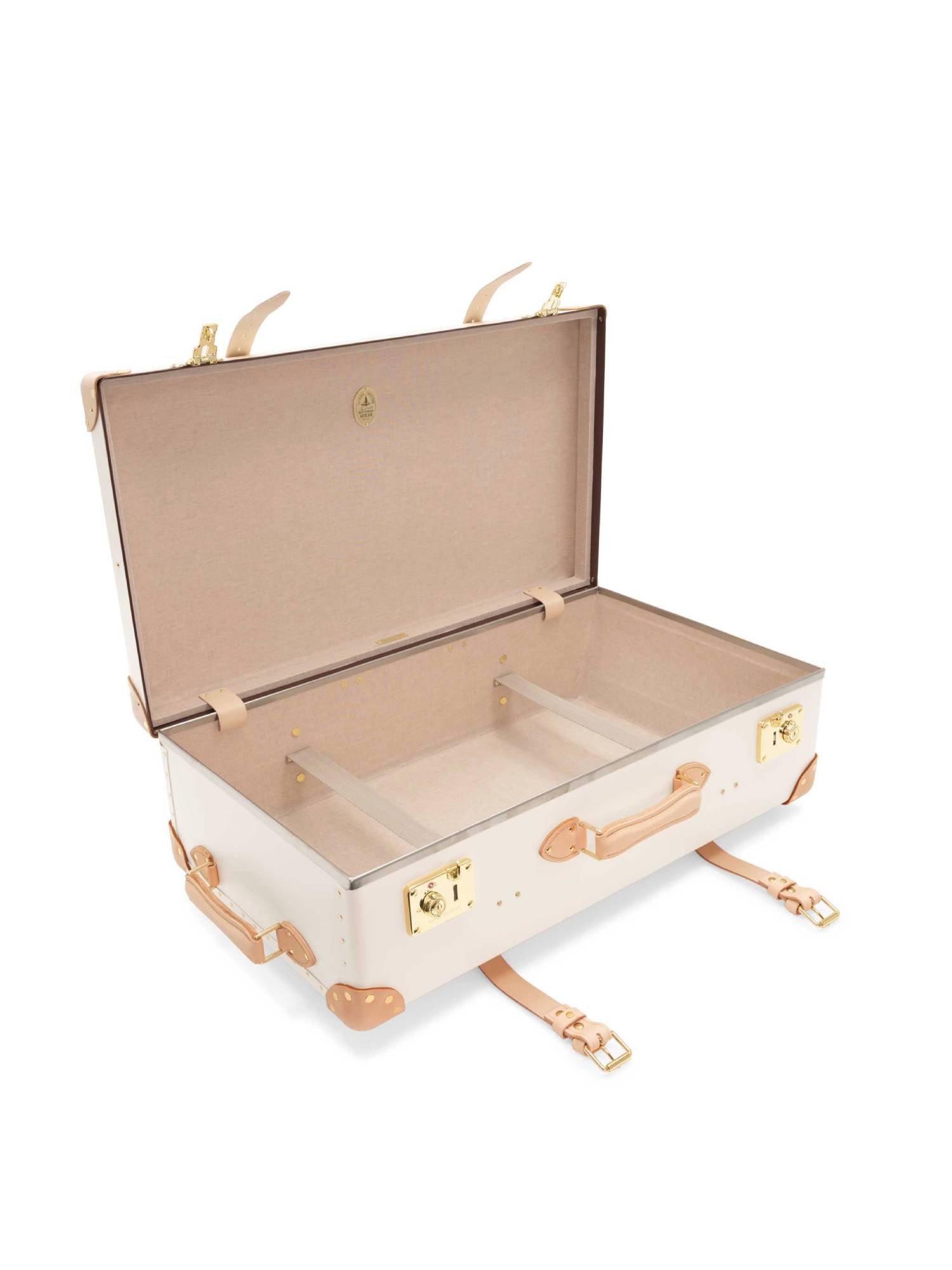 Grande valise soute Safari 2 roues - Ivoire & Naturel & Or