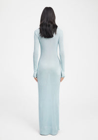 Robe longue Glenn côtelée - Sky