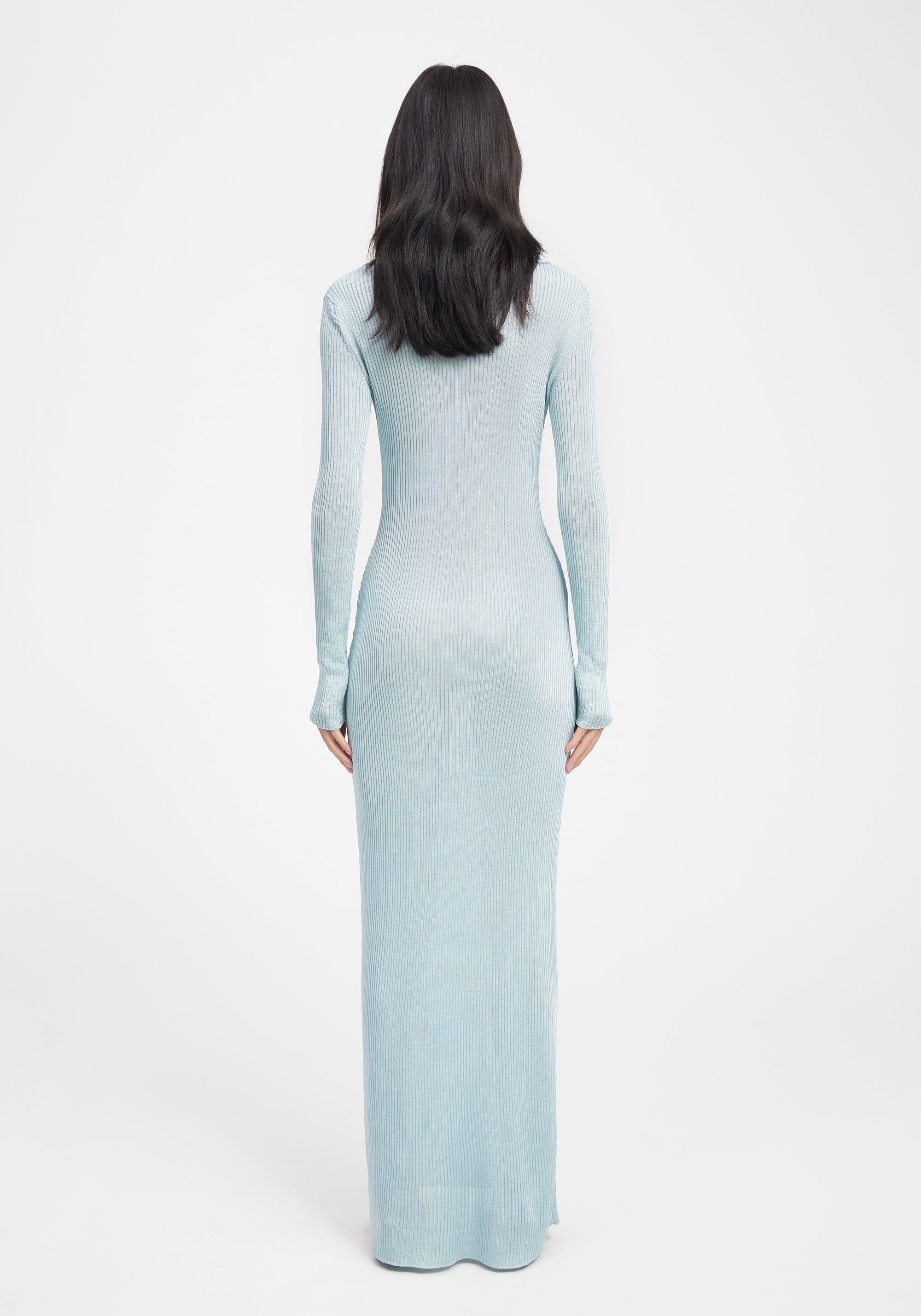 Robe longue Glenn côtelée - Sky