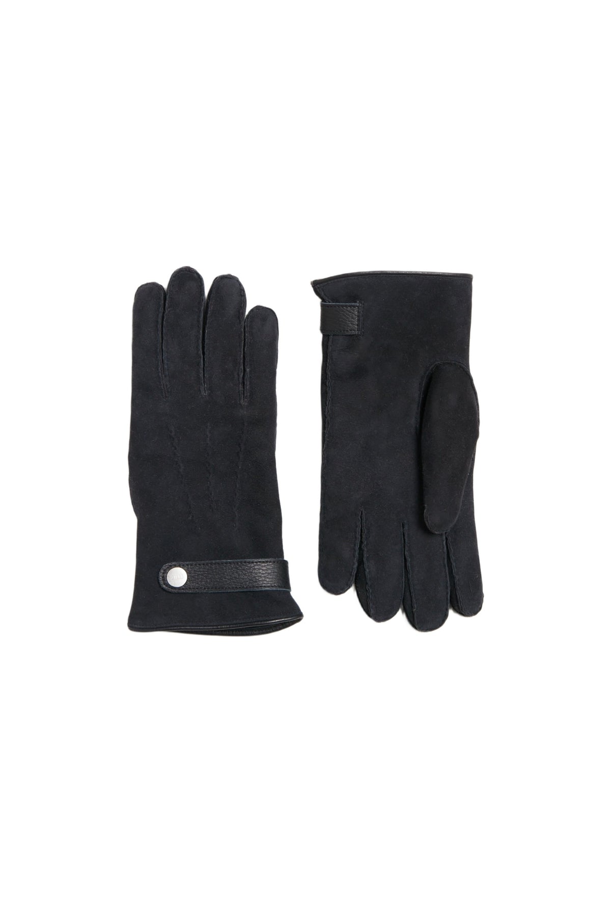 Gants à boutons de pression en daim - Black