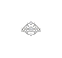 "Glory" ring large size in 18K white gold set with diamonds – White gold