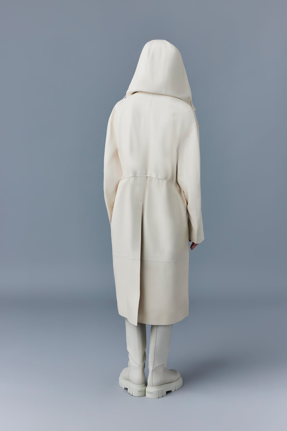 Manteau long Glory à cordon de serrage en cuir - Ceramic