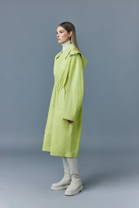 Manteau long Glory à cordon de serrage en cuir - Pale Lime