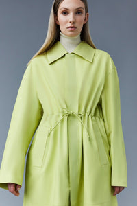 Manteau long Glory à cordon de serrage en cuir - Pale Lime