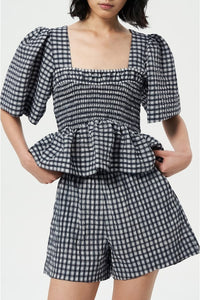 Blouse péplum volanté - Egret