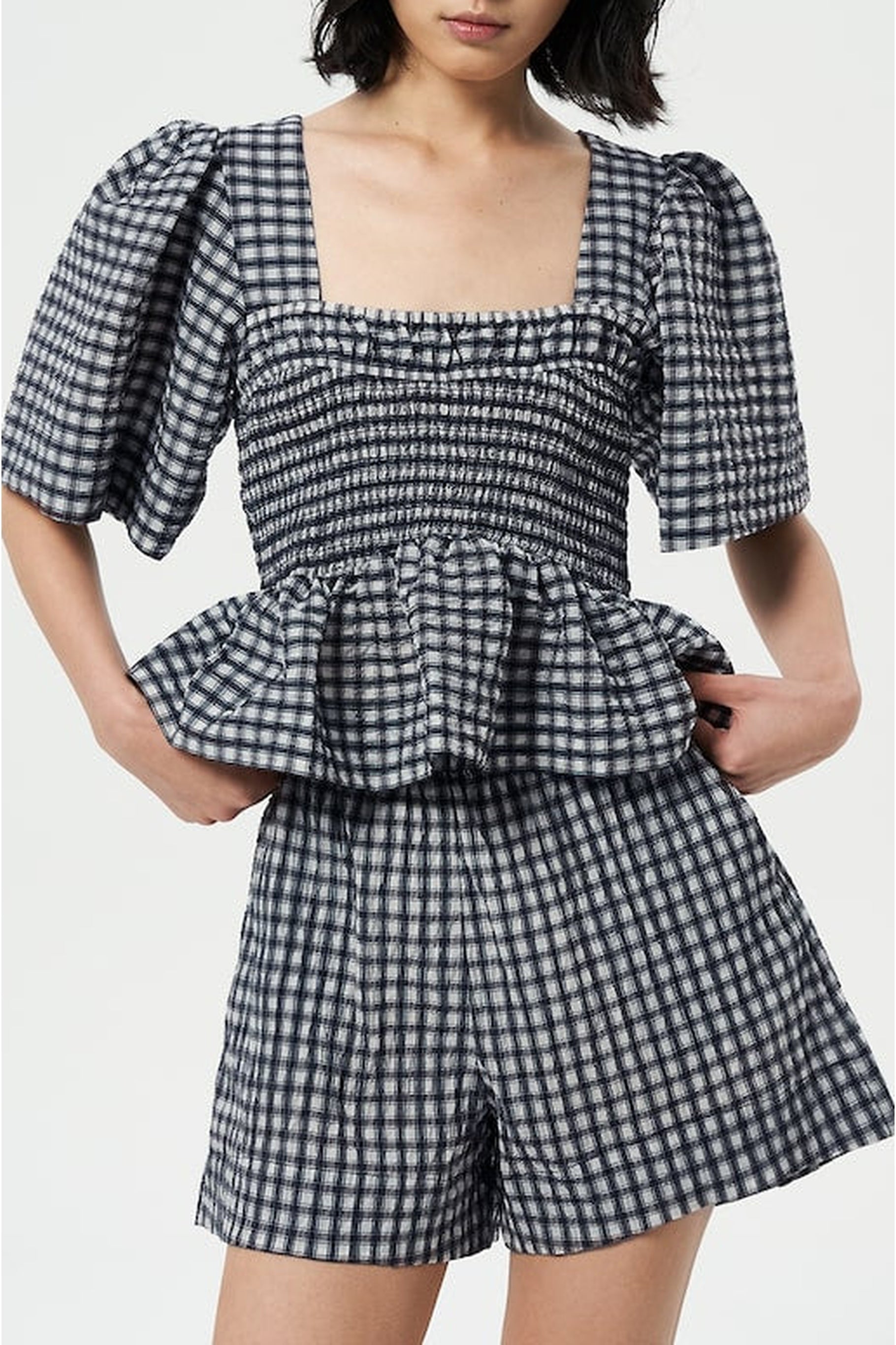 Blouse péplum volanté - Egret