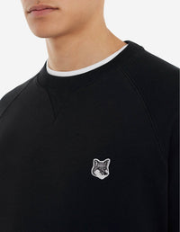 Round-neck sweatshirt with crest - Black