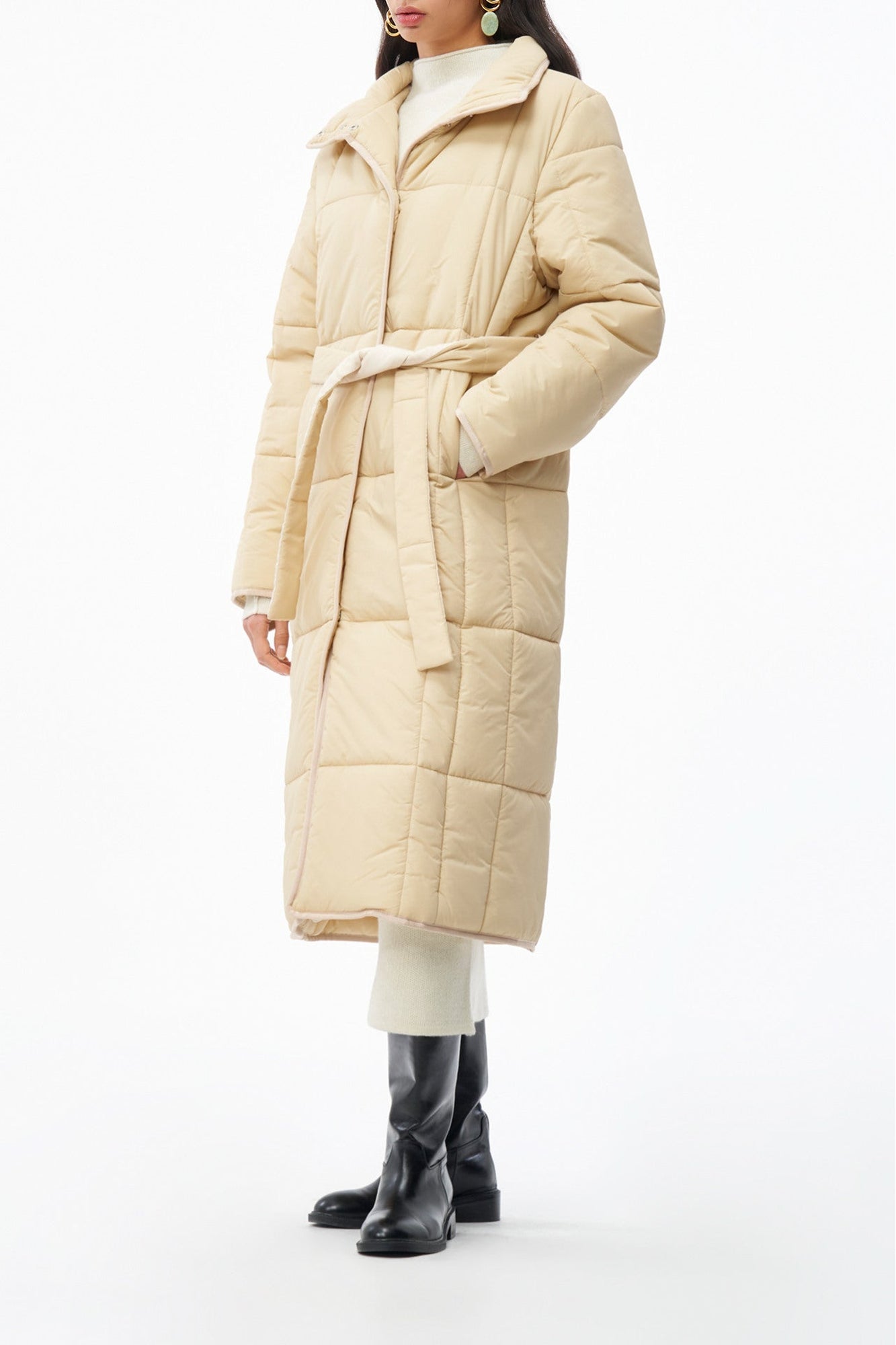 BEIGE TRACEY COAT doudoune matelassée