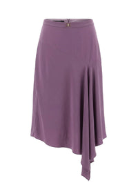 Jupe asymétrique drapée à fermoir entrelacé - Candy Violet