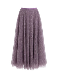 Jupe motif géométrique en tulle - Candy Violet
