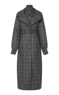 Charcoal Multi / Manteau Golding en laine - Charcoal Multi
