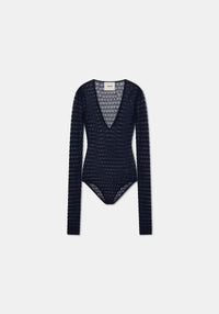 Grain openwork bodysuit - Midnight Blue
