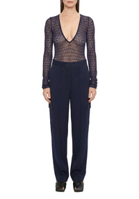 Grain openwork bodysuit - Midnight Blue