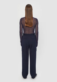 Grain openwork bodysuit - Midnight Blue