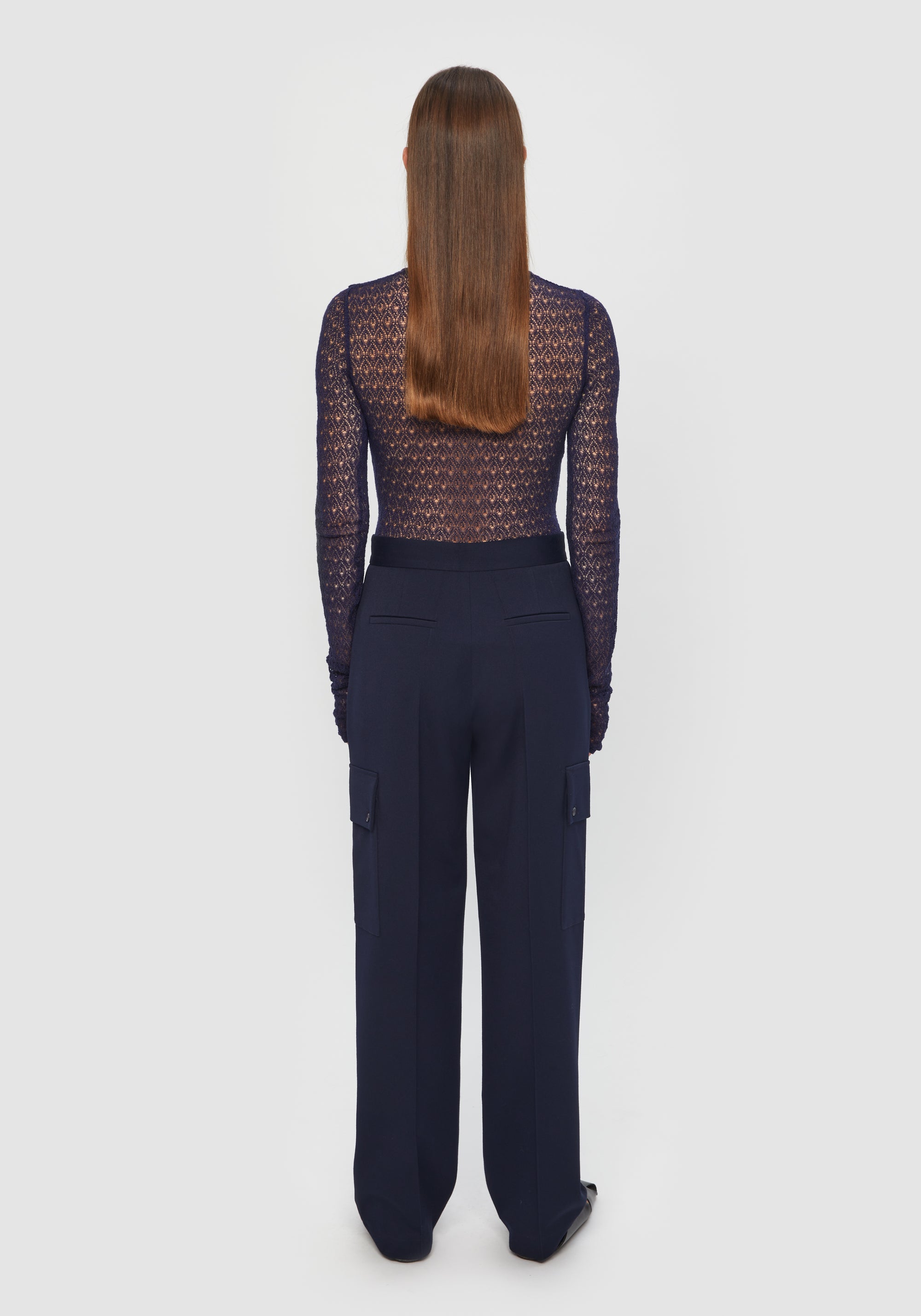 Grain openwork bodysuit - Midnight Blue