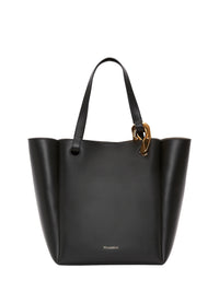 Sac Corner à maillon métallique en cuir - Black