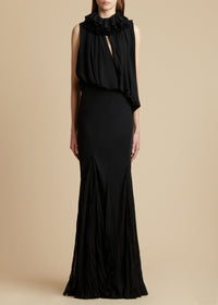 Robe Greco en soie - Black