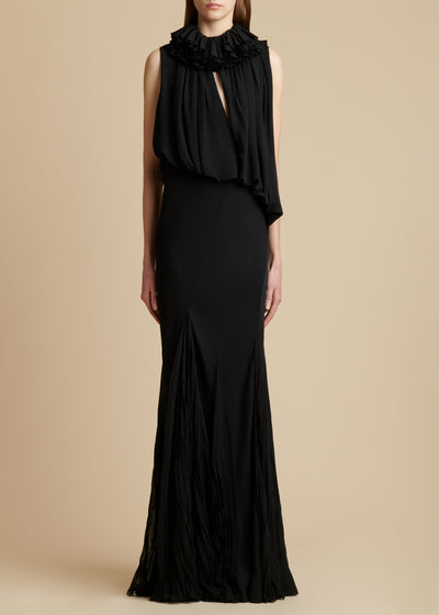 Greco dress in silk - Black