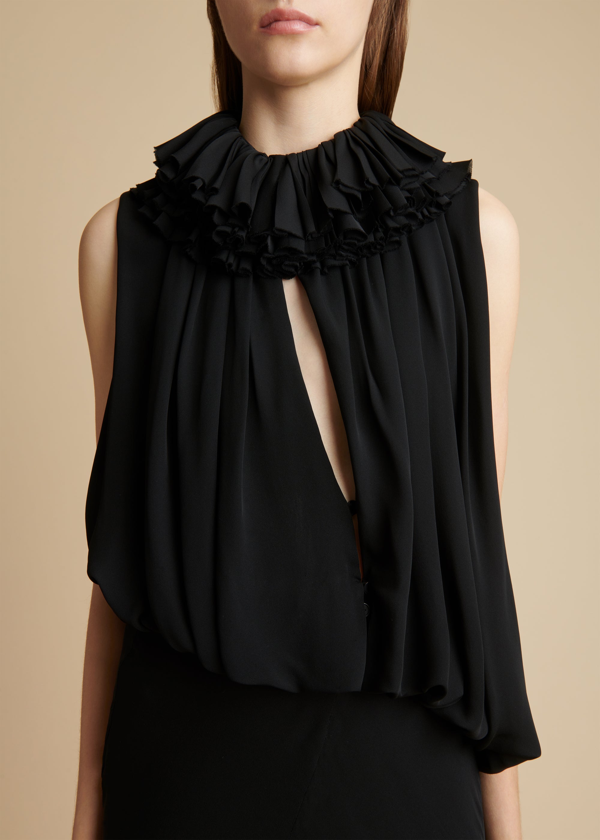 Greco dress in silk - Black