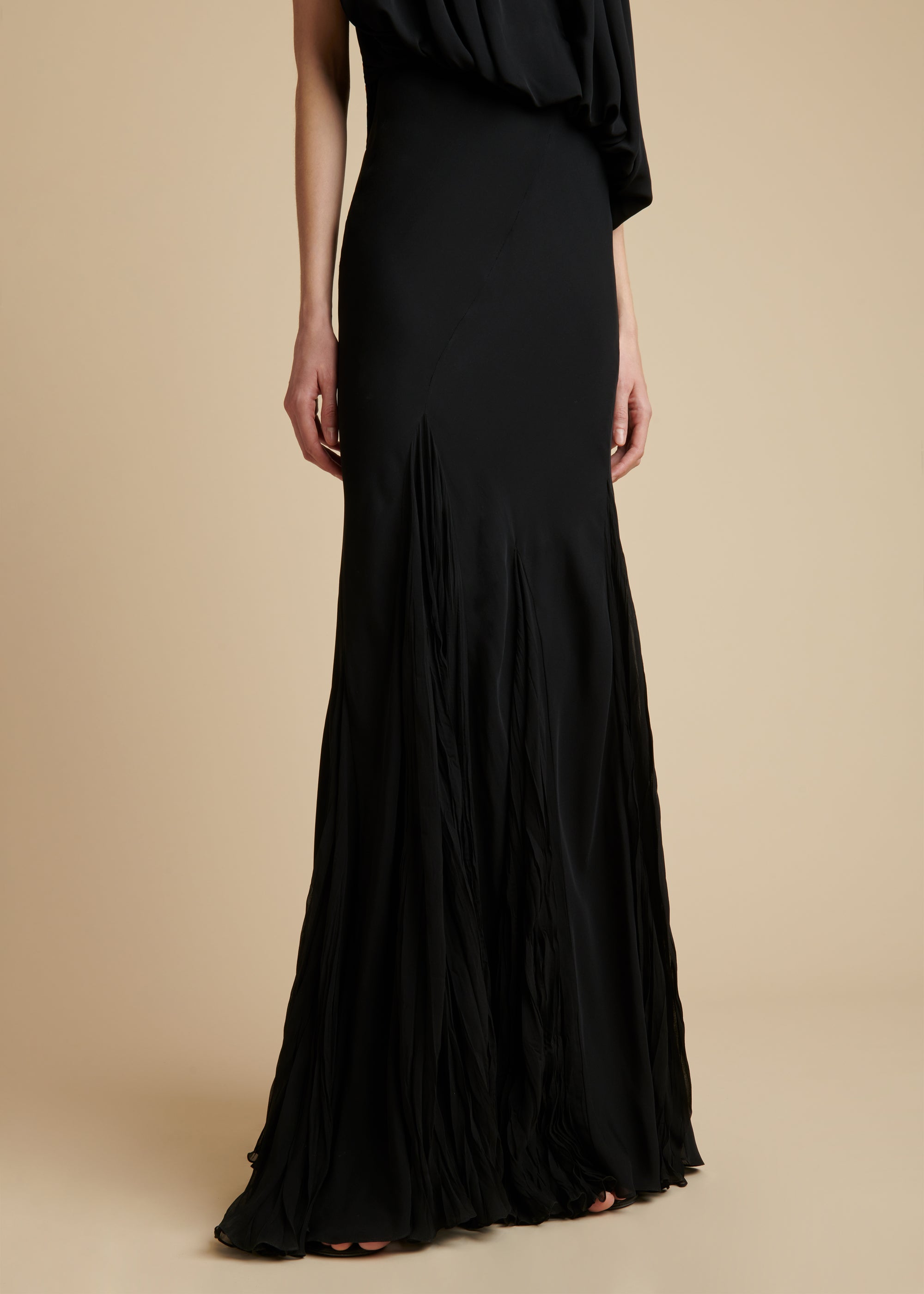Greco dress in silk - Black