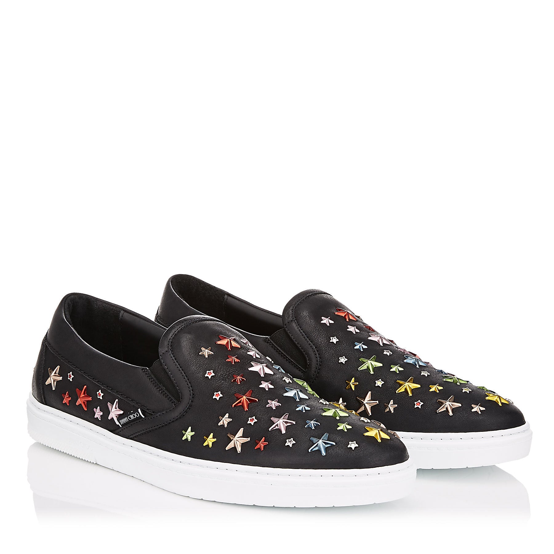 Grove slip-on star leather trainers - Black & Rainbow Mix
