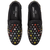 Grove slip-on star leather trainers - Black & Rainbow Mix