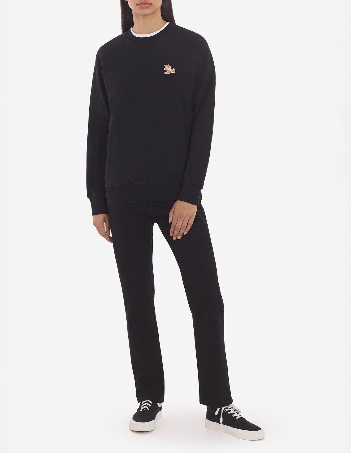 Sweatshirt Fox avec écusson - Black