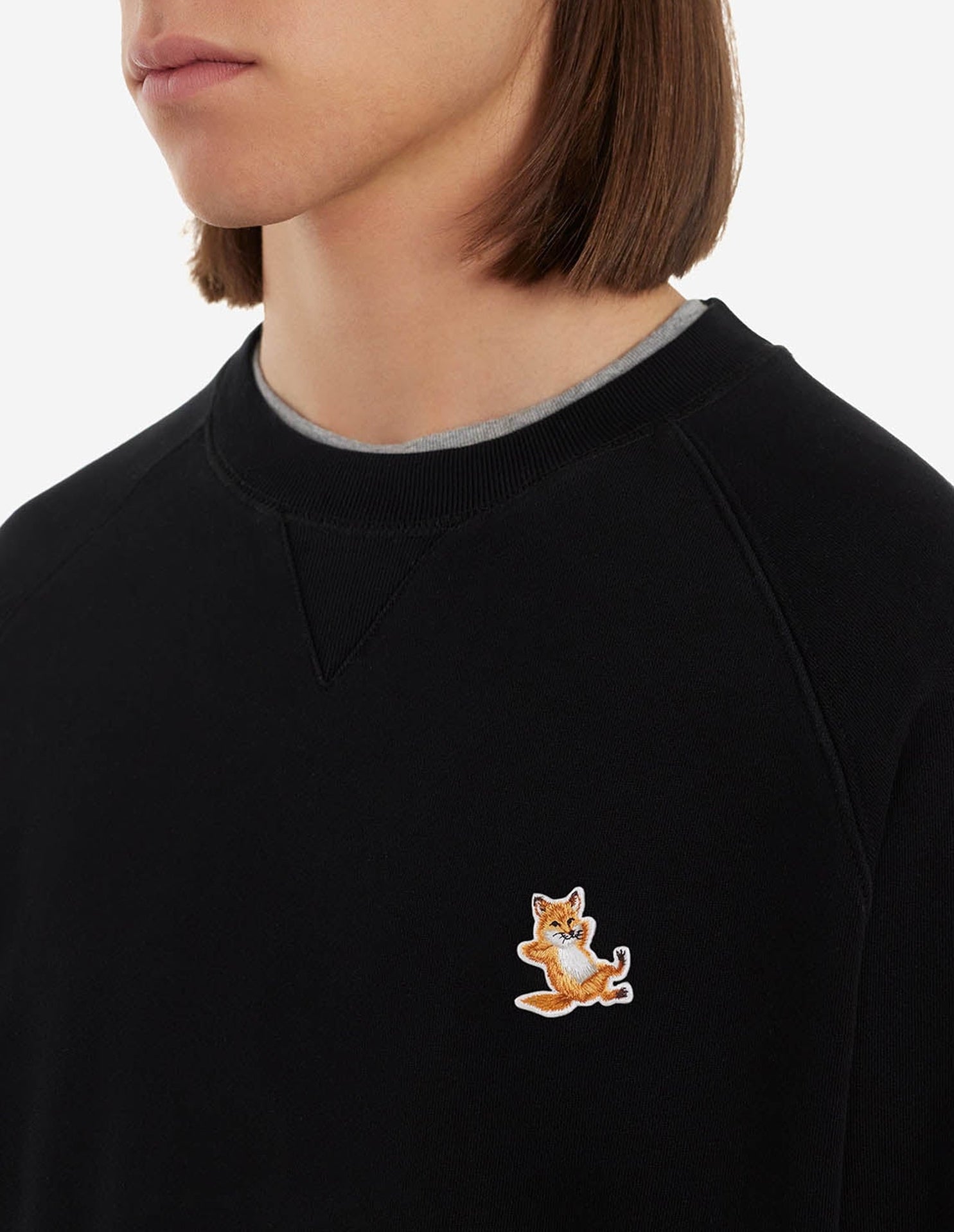 Sweatshirt Fox avec écusson - Black