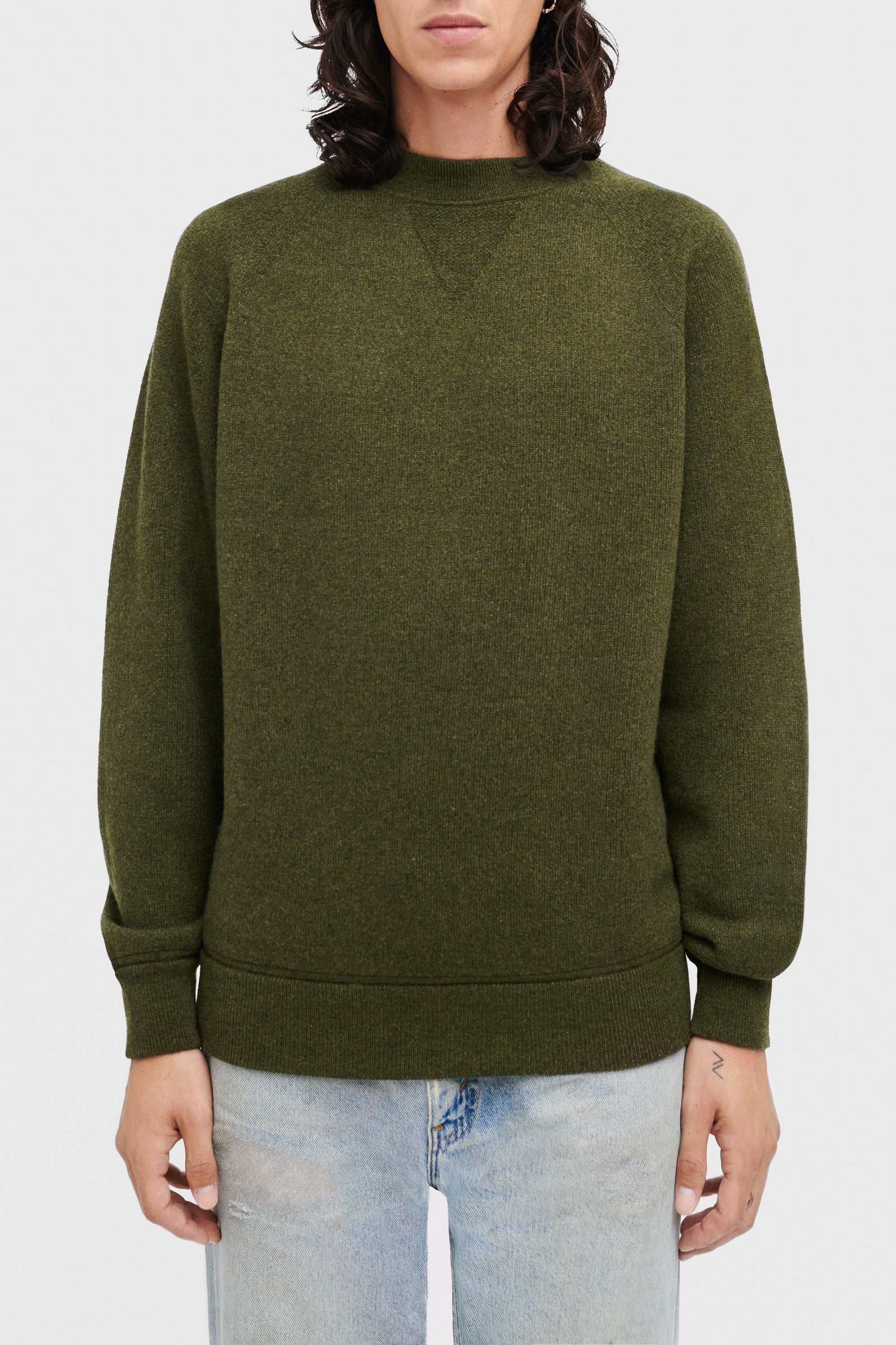 Pull unisexe Gwenn en cachemire - Kaki Chine