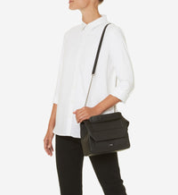 Sac rabat Ninon S en cuir grainé - Chocolat