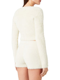 Cardigan Neva avec logo métallique en maille - Off White