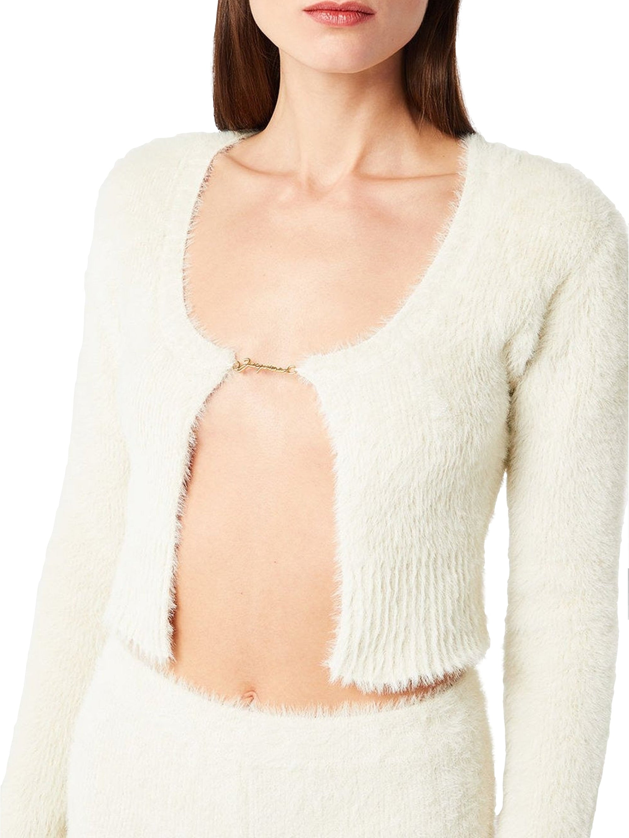 Cardigan Neva avec logo métallique en maille - Off White
