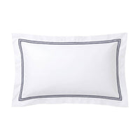 Taie d'oreiller Triplo Popeline en coton - White & Blue Navy