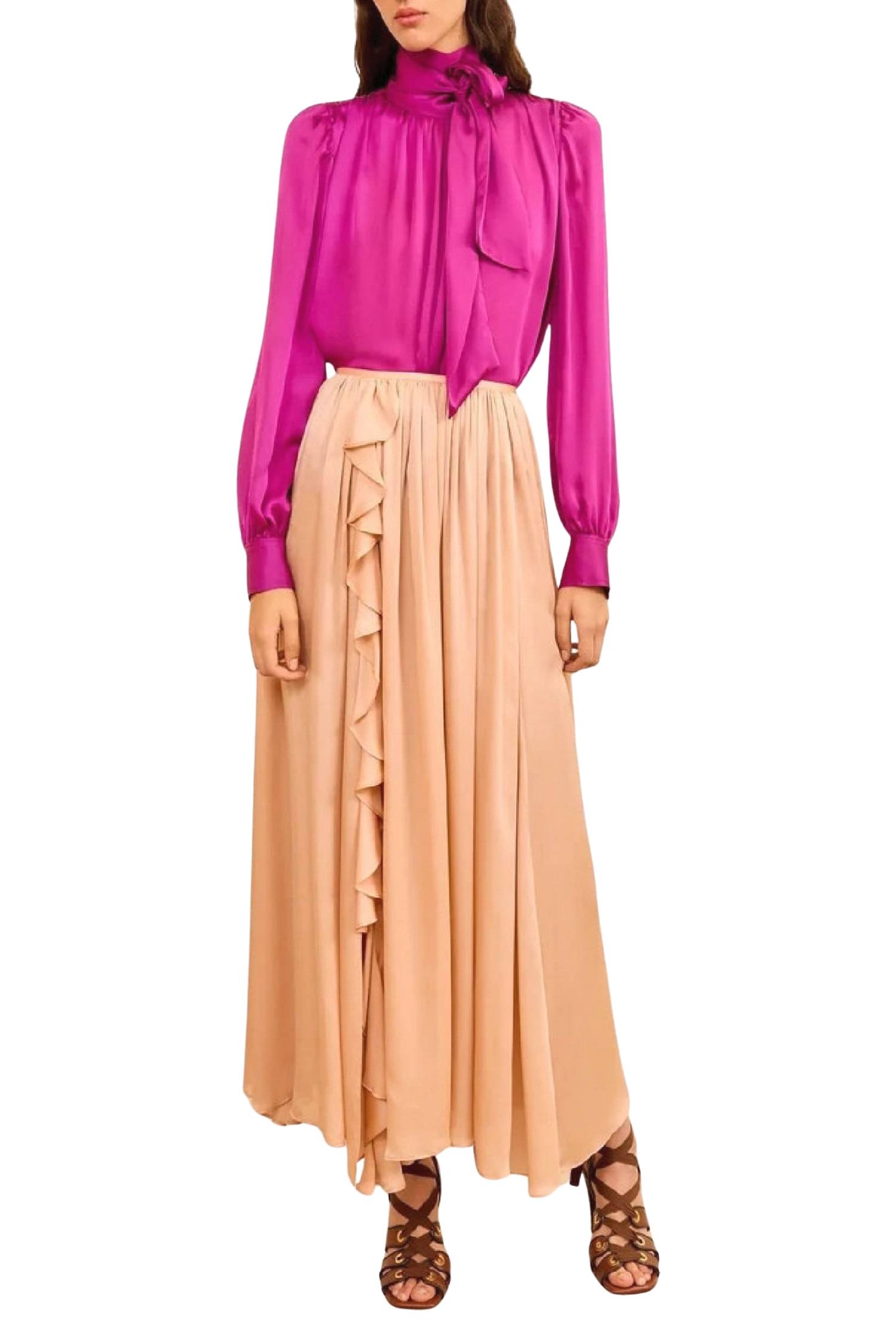Ornament Tie Neck Blouse