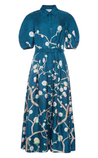 Blue Multi / Robe-chemise Maude en soie - Blue Multi